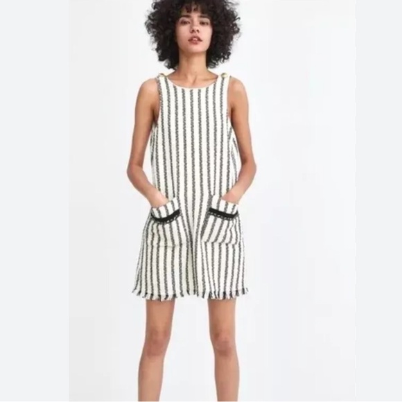 Zara Dresses & Skirts - Zara trf Collection Black and White Tweed Mini Dress